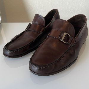 Salvatore Ferragamo man shoes in brown leather size 8